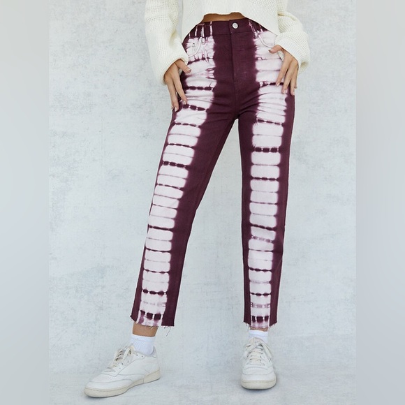 PacSun Denim - ✨HP✨ NWOT PacSun Eco Raspberry Tie Dye High Waisted Straight Leg Jeans